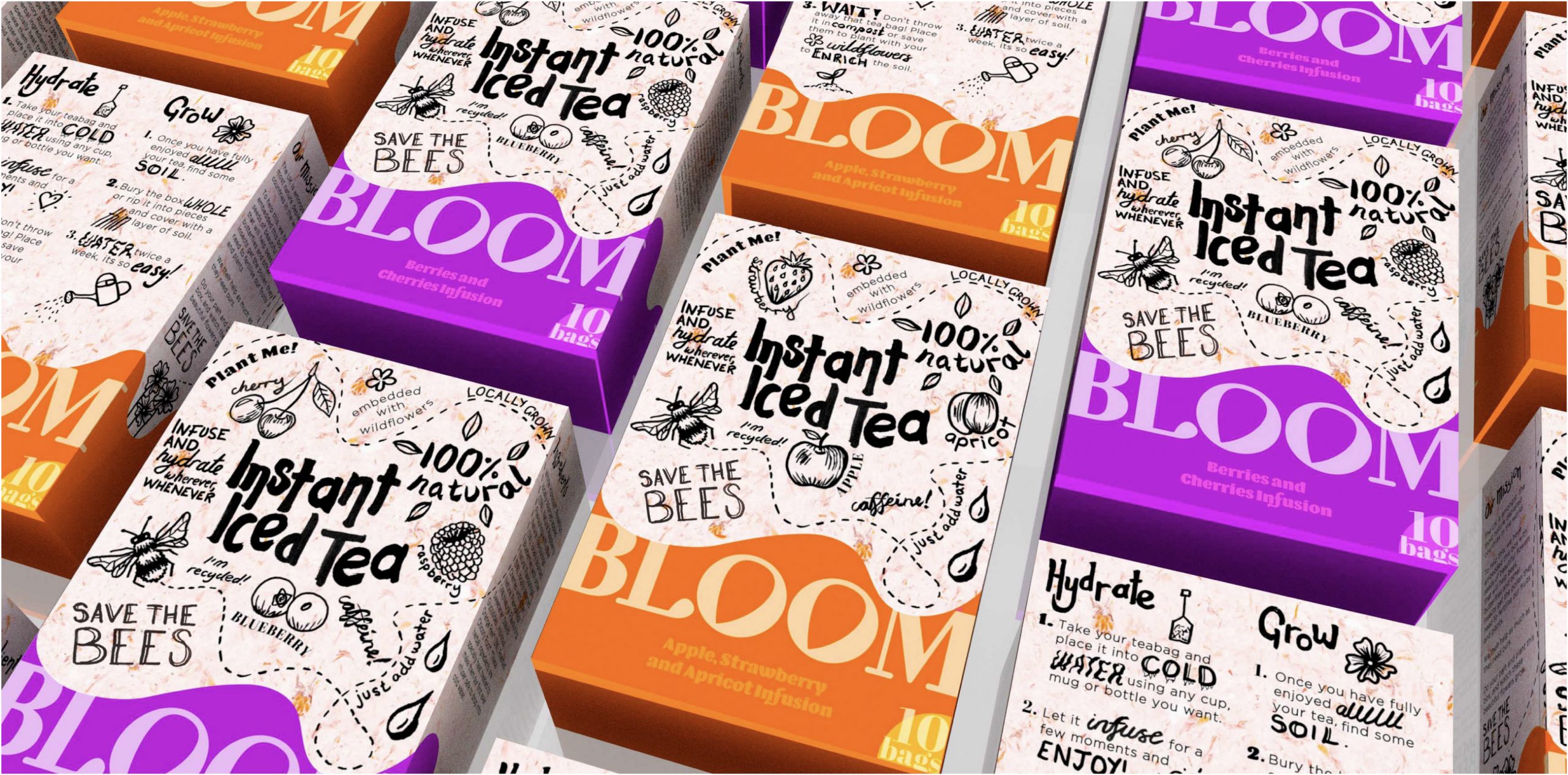 Packaging Design for Bloom Instant Iced Tea